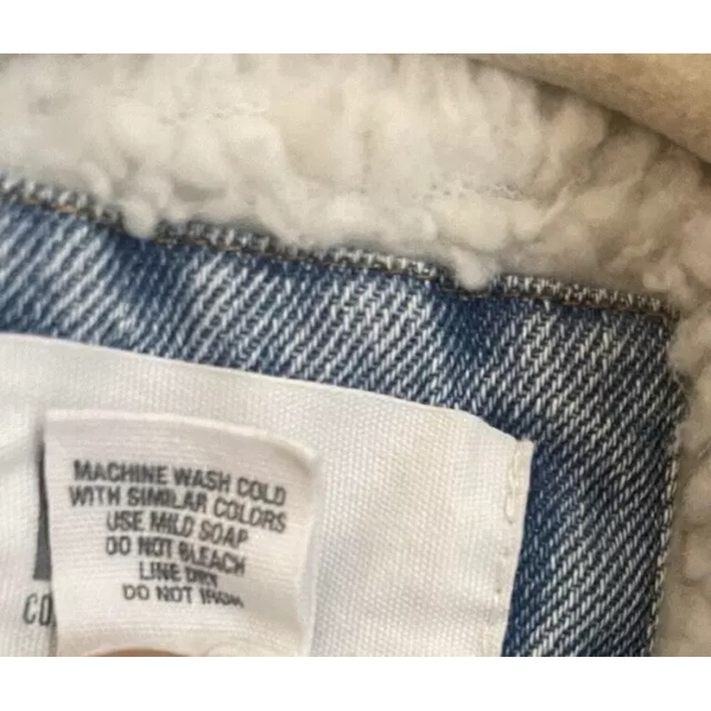 Vintage RSQ Denim Jacket With Sherpa Collar And Lining Fall Layering Blue, XS - Picture 10 of 16